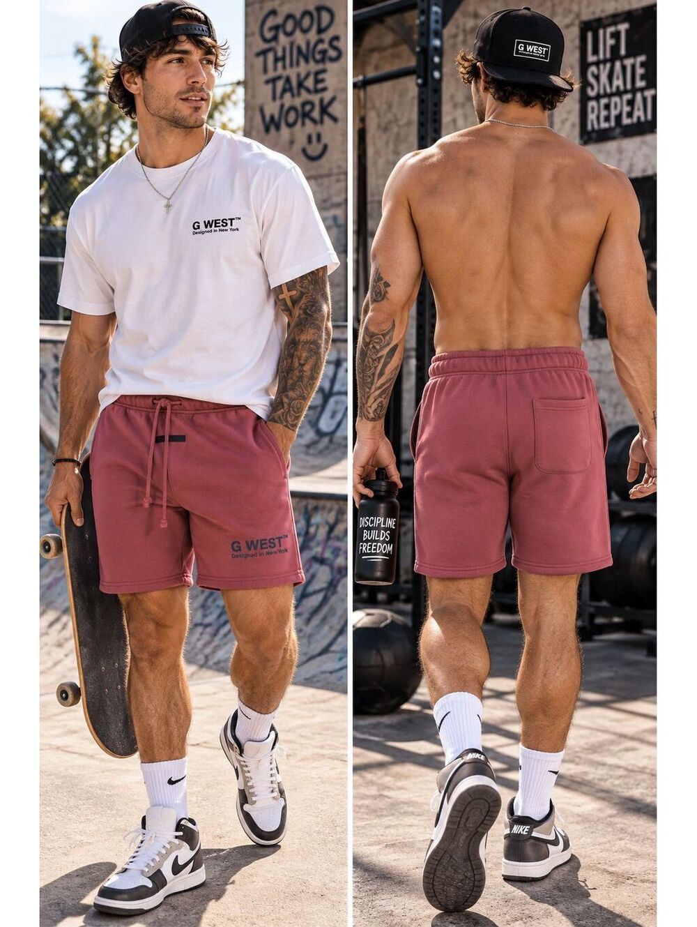 $108 NWT G West sweat shorts Medium